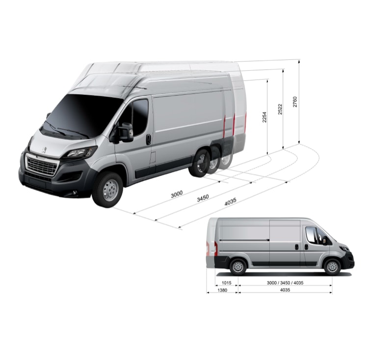PEUGEOT BOXER EXTERIOR DIMENSIONS
